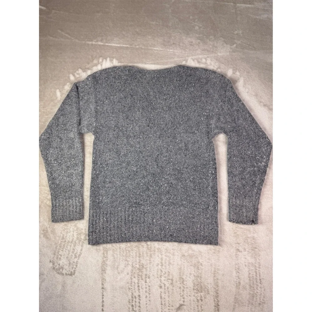 Vintage IB Diffusion Gray Embellished Crane Sweater Women's Size‎ P Silk Angora - Picture 5 of 10